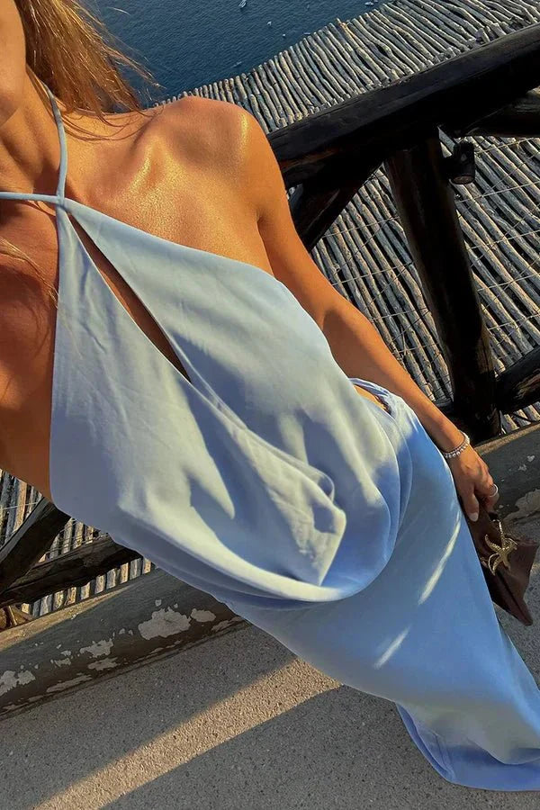 Set maxi Yasmin con scollo halter e cut-out