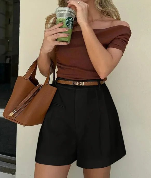 Camila shorts sarti a vita alta