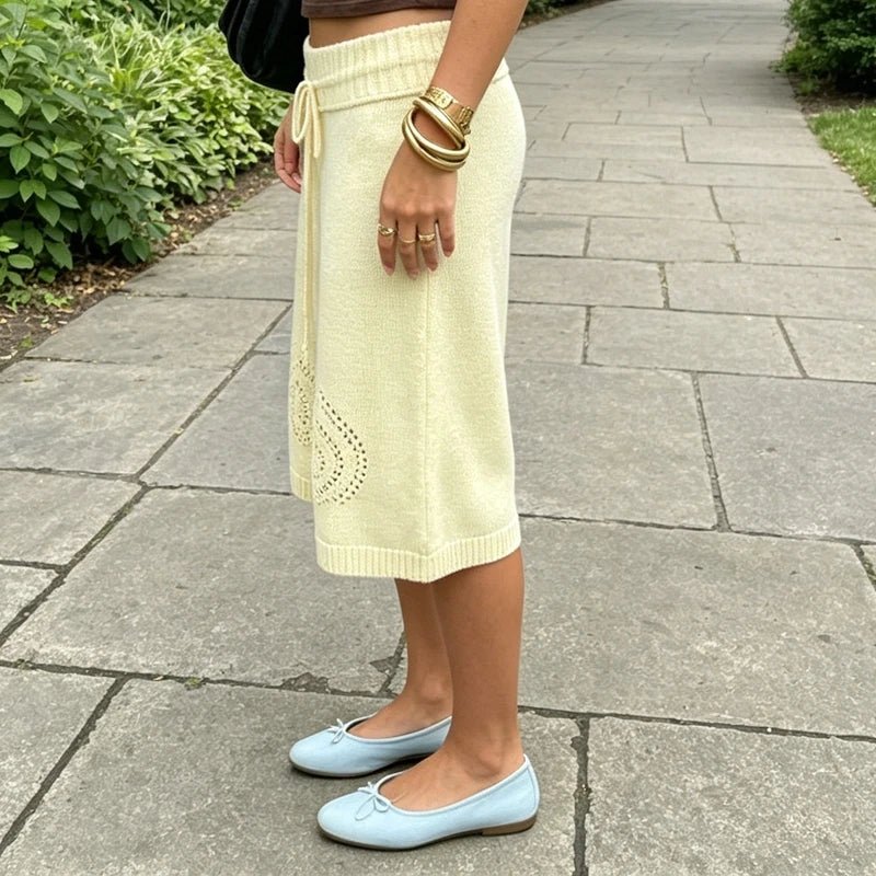 Pantaloncini culotte a gamba larga Evelyn in maglia