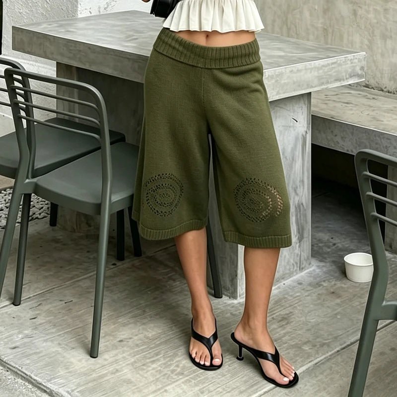 Pantaloncini culotte a gamba larga Evelyn in maglia