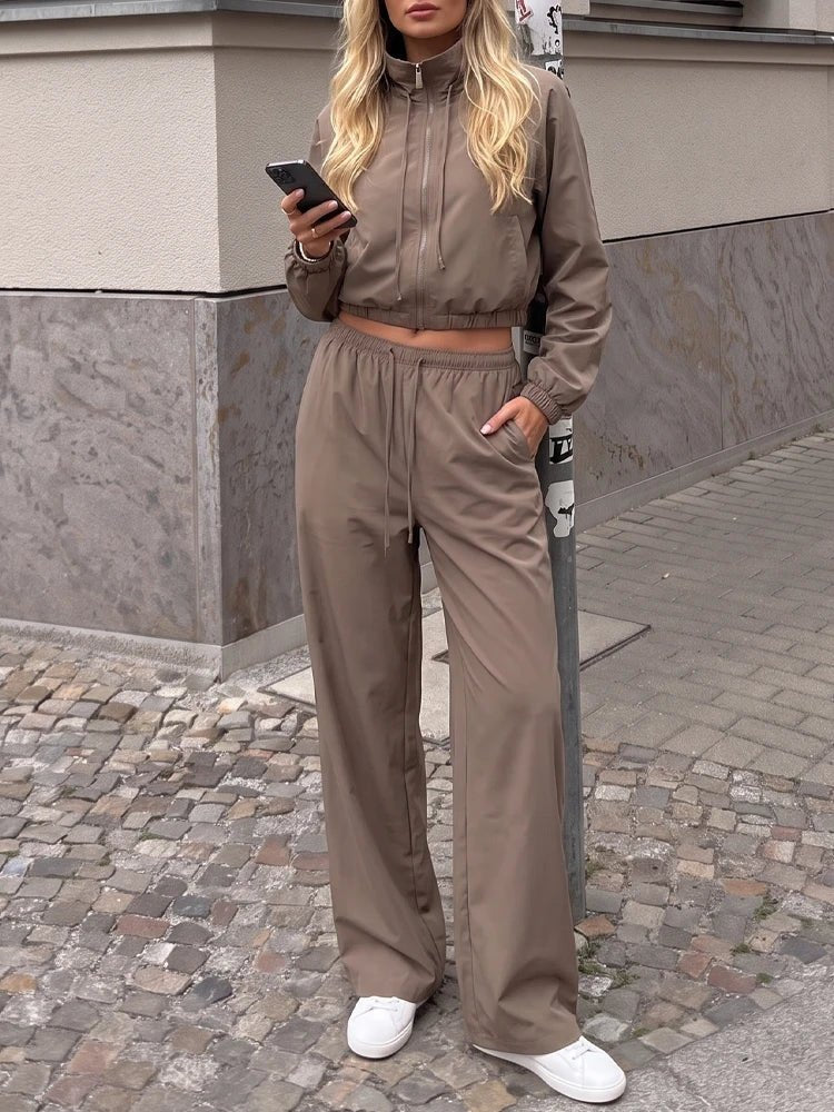 Completo blazer sartoriale Angela e pantaloni a gamba larga