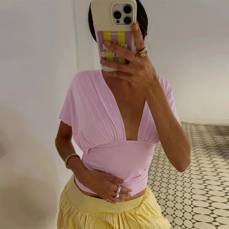 Crop top Luana con lacci