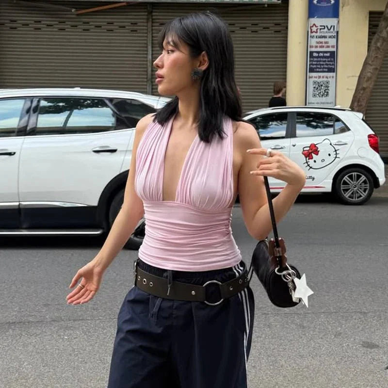 Crop top Luana con lacci