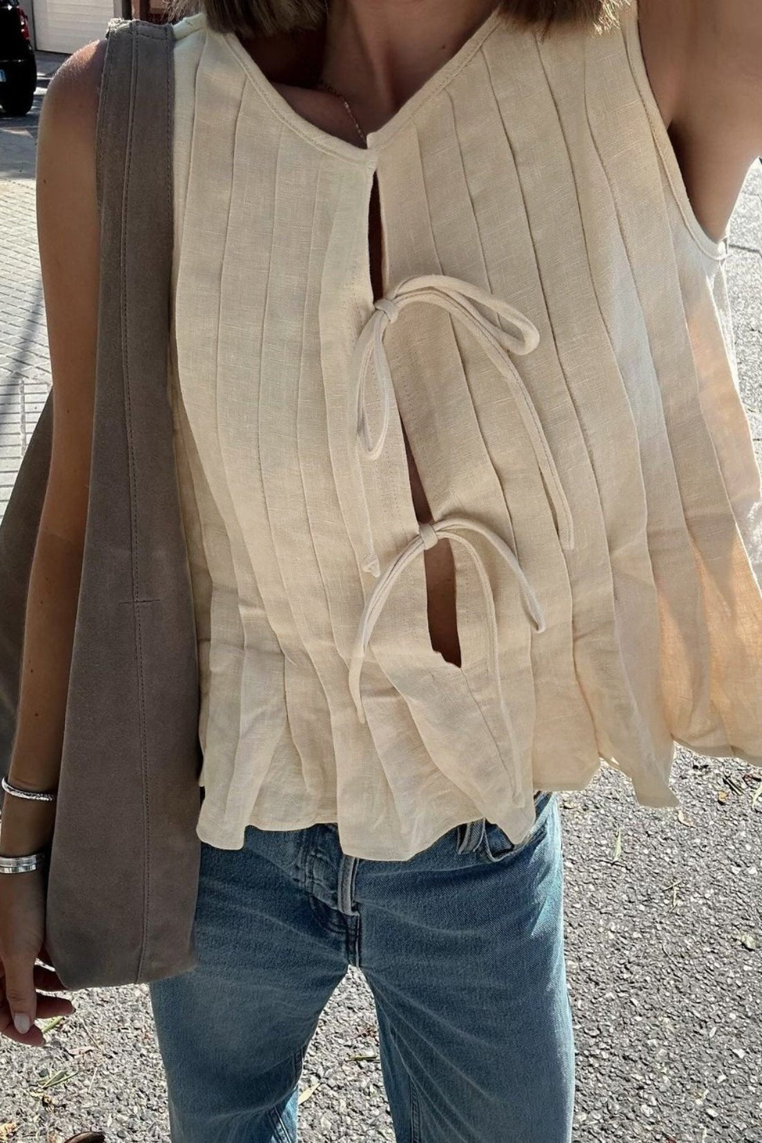 Top con Volant Marigold con Nodo Frontale