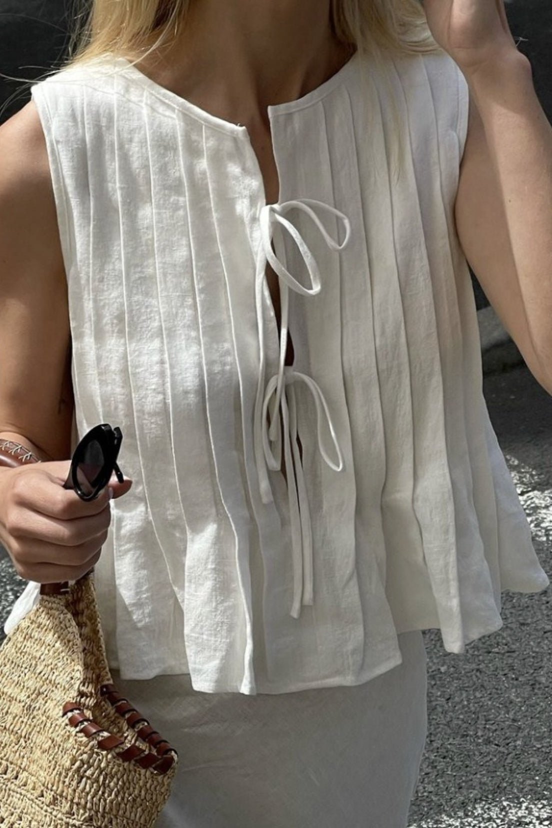 Top con Volant Marigold con Nodo Frontale