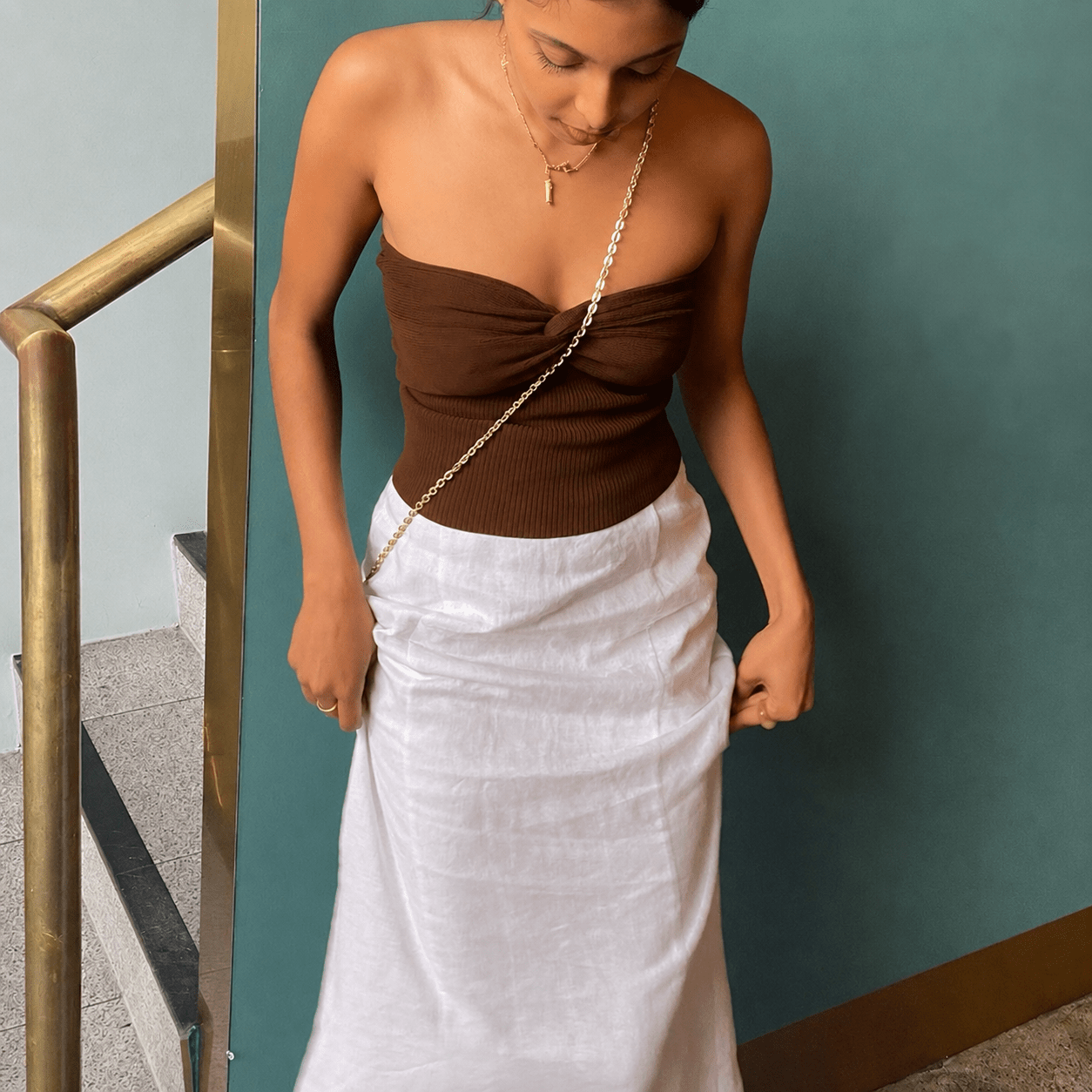 Genevra blusa scollata sulle spalle