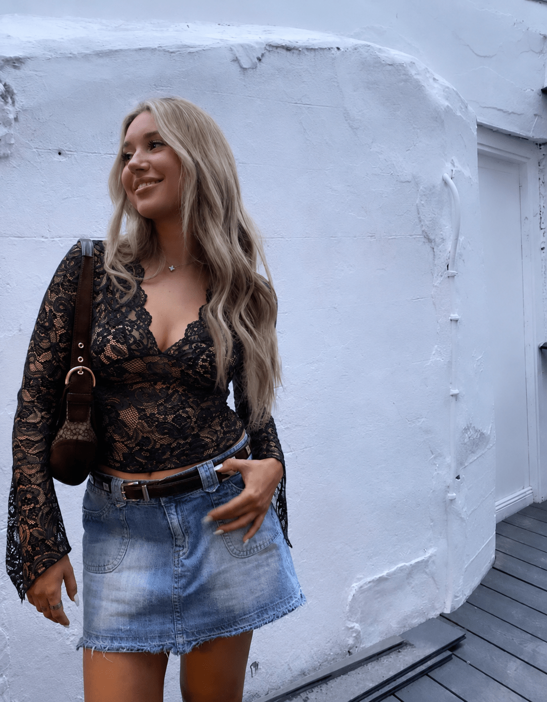 Aurore Top in pizzo scollo a V