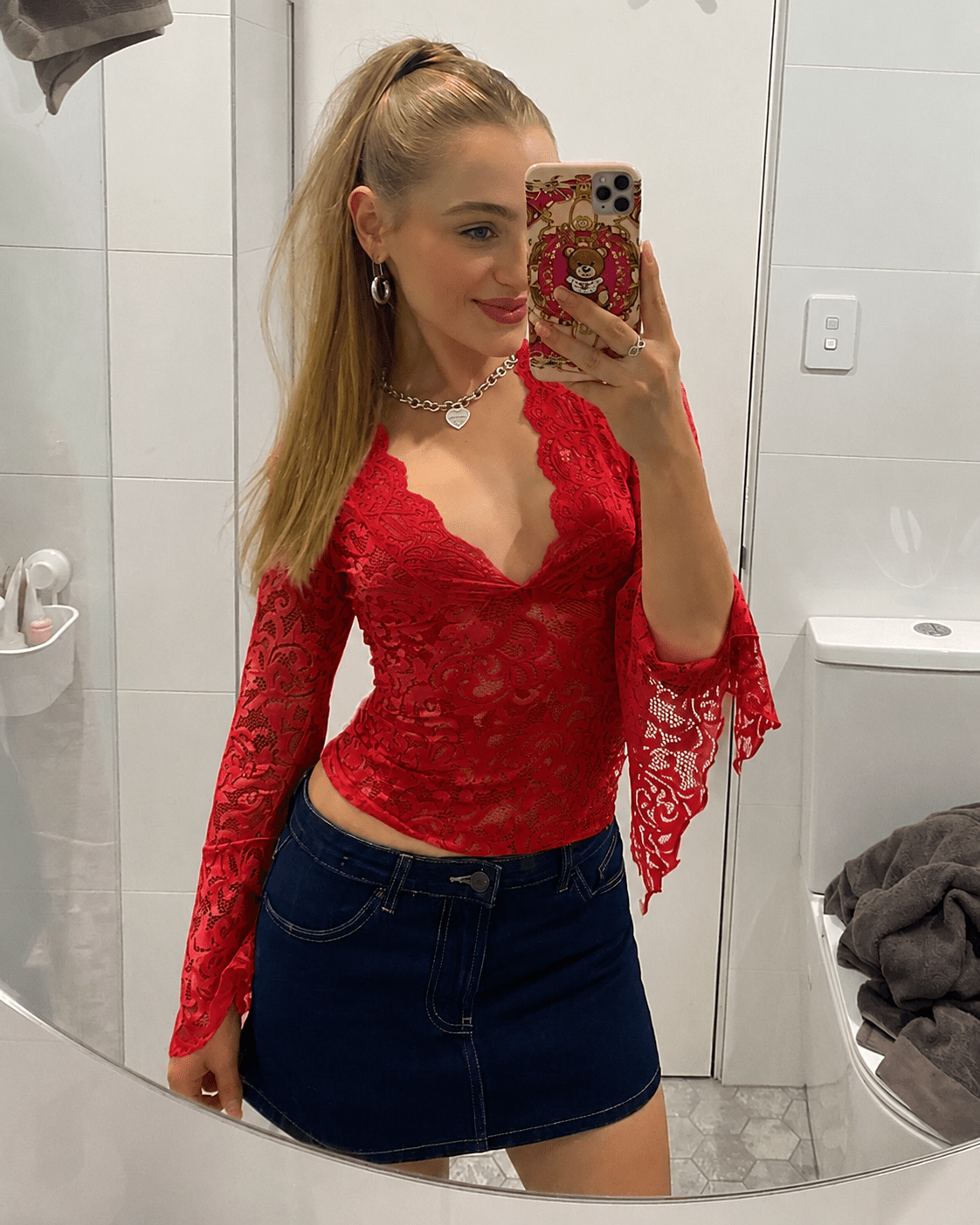 Aurore Top in pizzo scollo a V