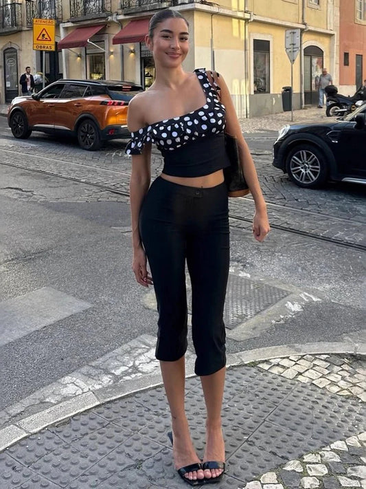 Pantaloni Capri neri Moira