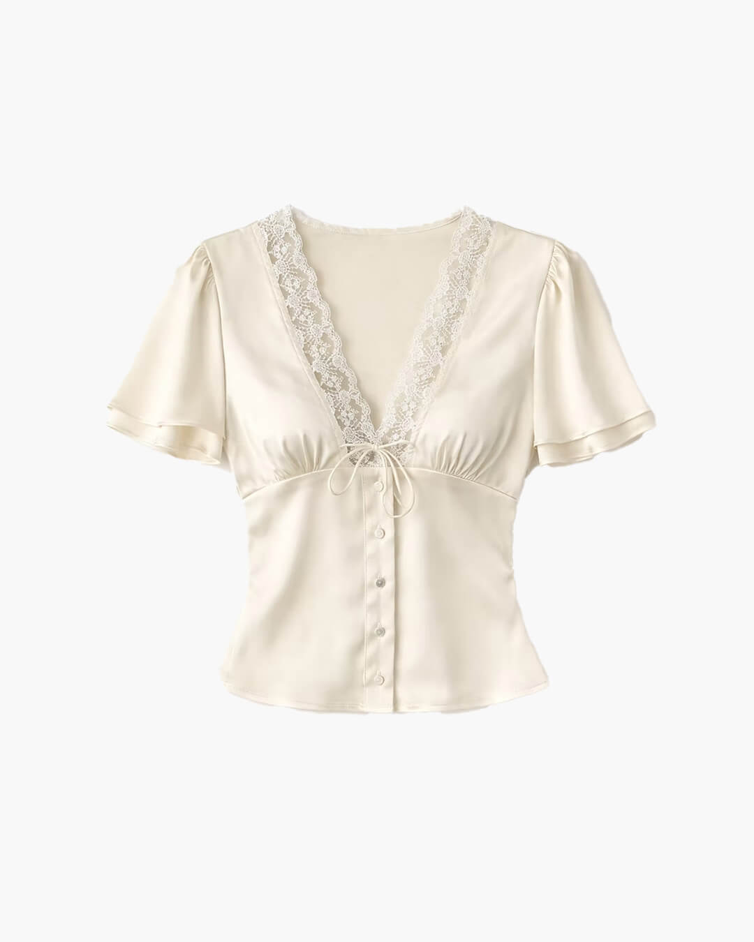 Greta camicia in raso con bottoni
