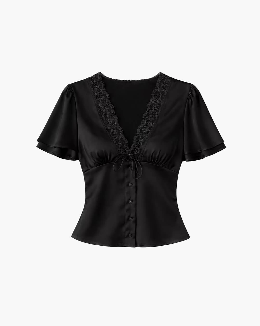 Greta camicia in raso con bottoni