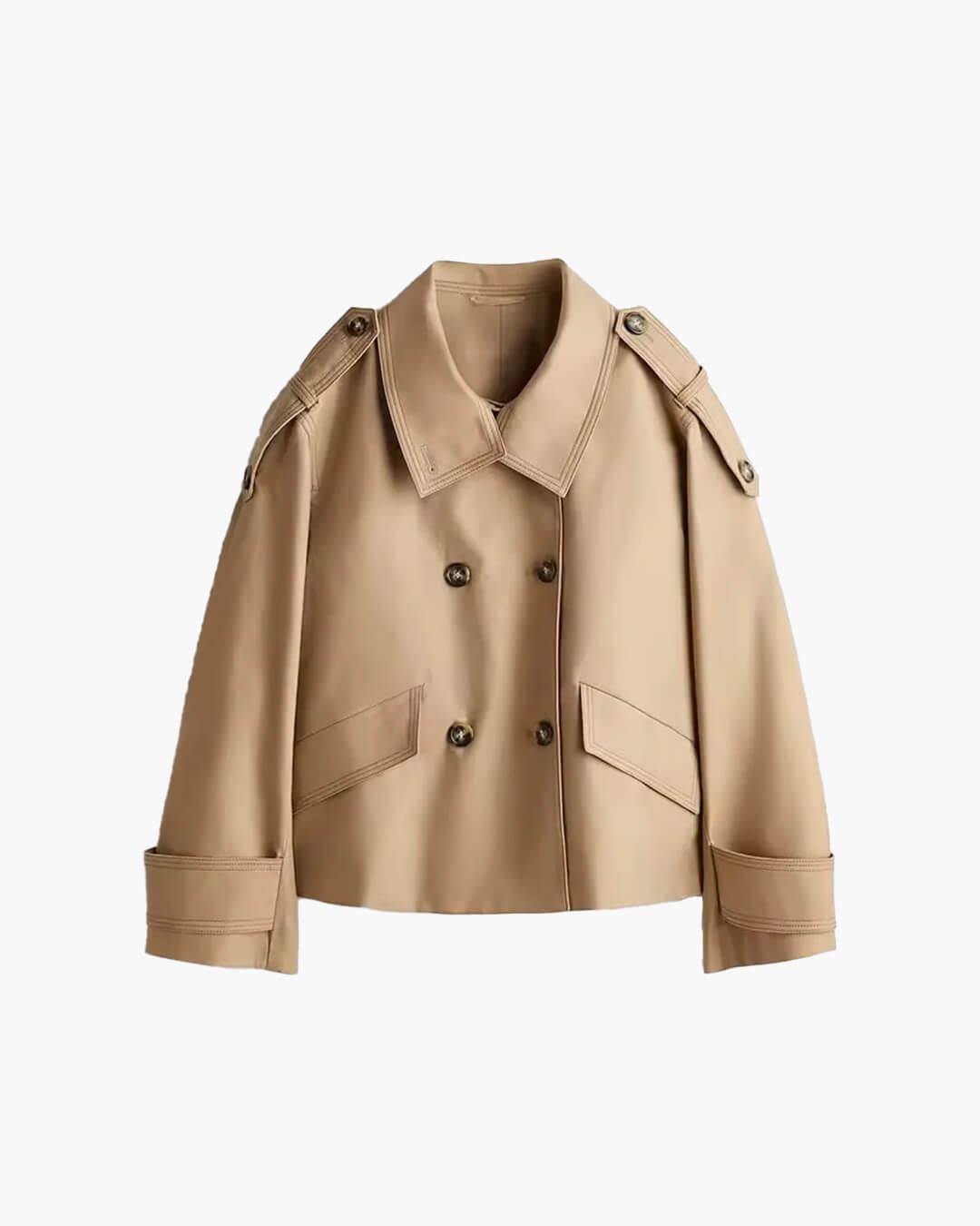 Trench corto Brynn con collo alla coreana