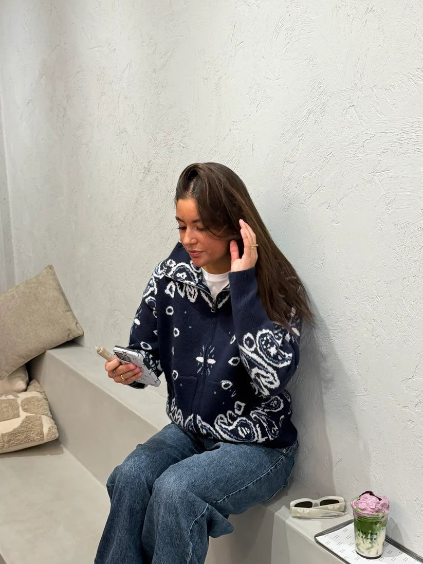 ZEYA - Stacey Paisley Knitted Cardigan