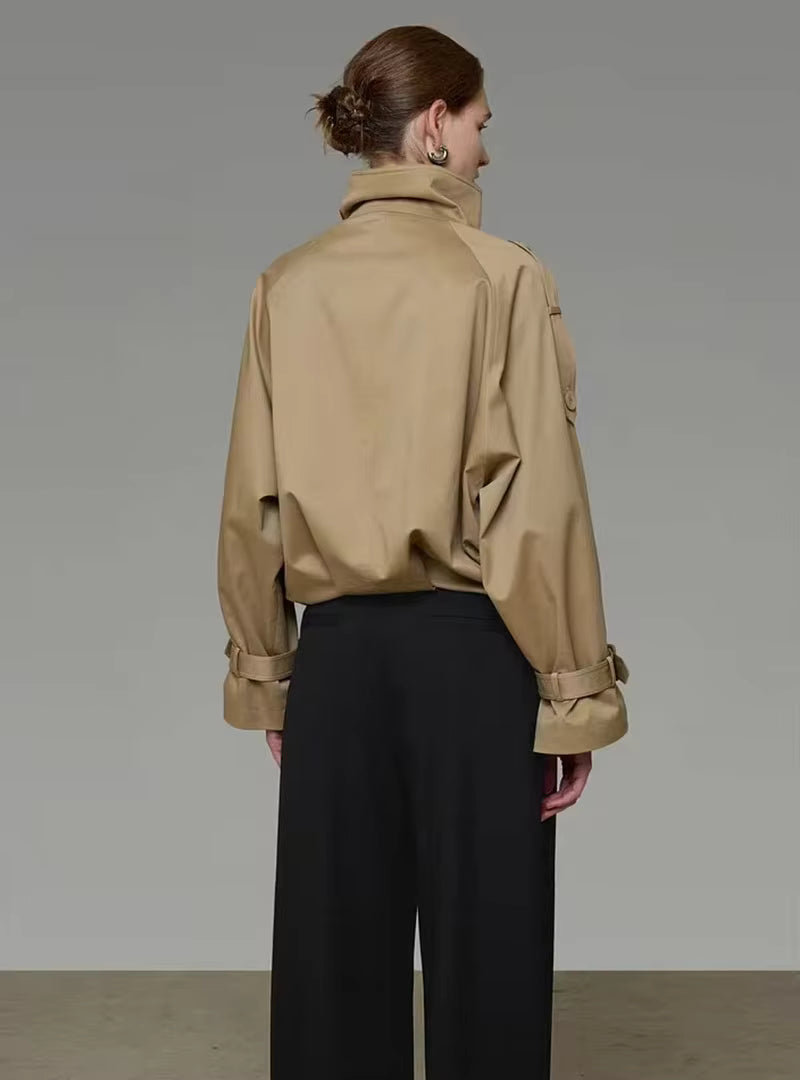 Giacca Trench Corto con Collo Alto Natalie