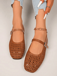 Ella Mary Jane piatte in mesh intrecciato