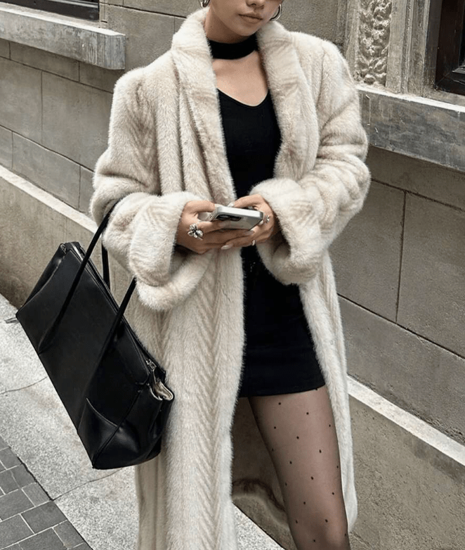 ZEYA - Alicia Faux Fur Maxi Coat with Belt