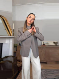 Blazer strutturato Allegra con collo alla coreana