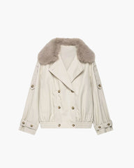 Trench coat Allison con pelliccia ecologica