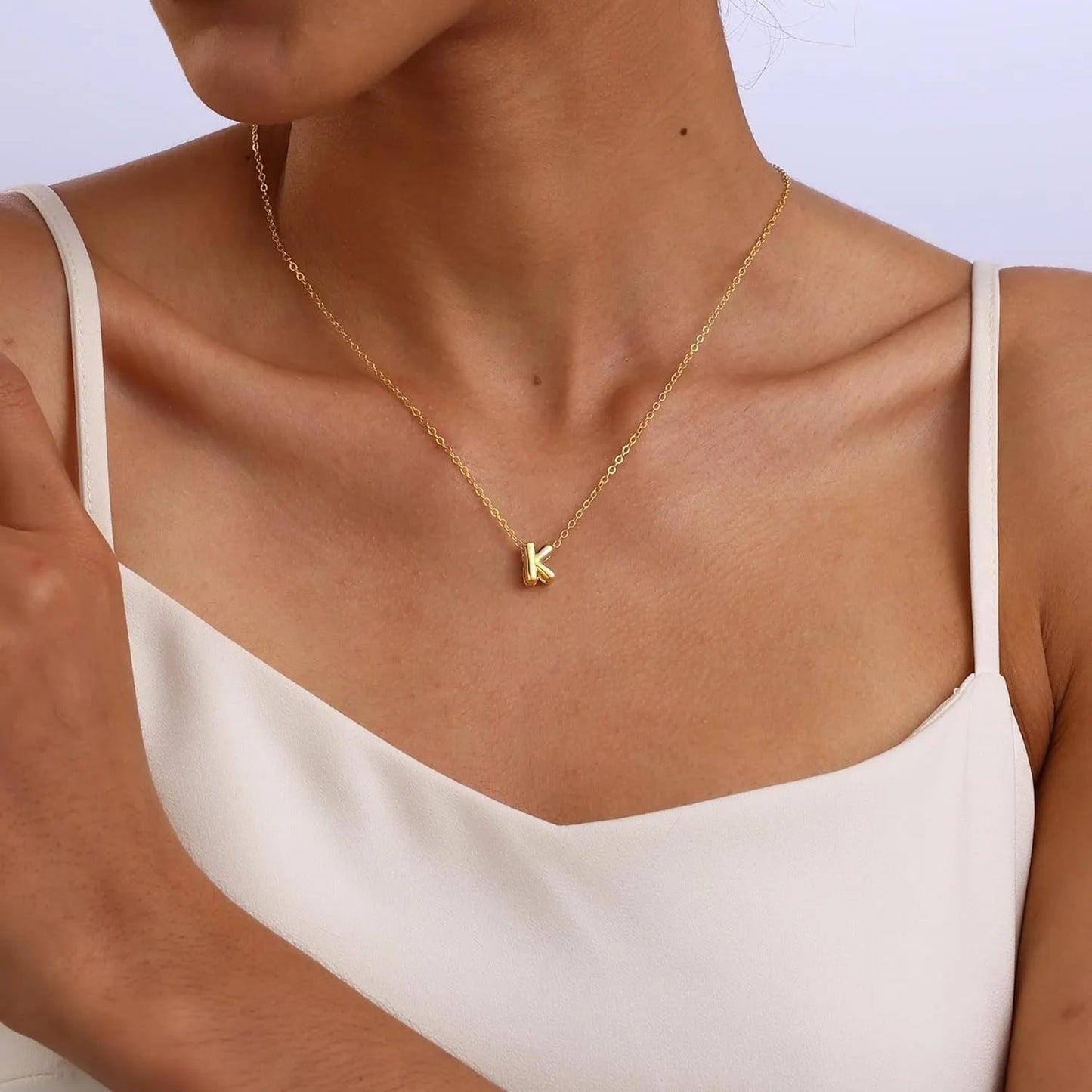ZEYA - Alouette Gold Bubble Initial Necklace