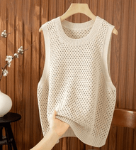 Top senza maniche lavorato a maglia Amaia