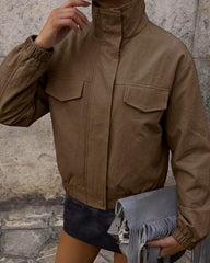 Giacca con zip Amelie marrone