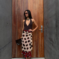 Gonna midi avvolgente Amelie con foulard
