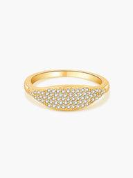 Anello a fascia a cupola con strass Ameri