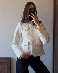 Blazer Anna con collo rialzato e tasche con patta