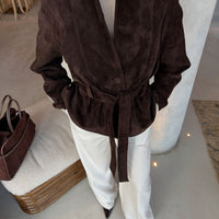 Trench coat in suede con cintura Annie