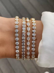 Braccialetto Tennis Arabella con Zirconia a Cuore Taglio
