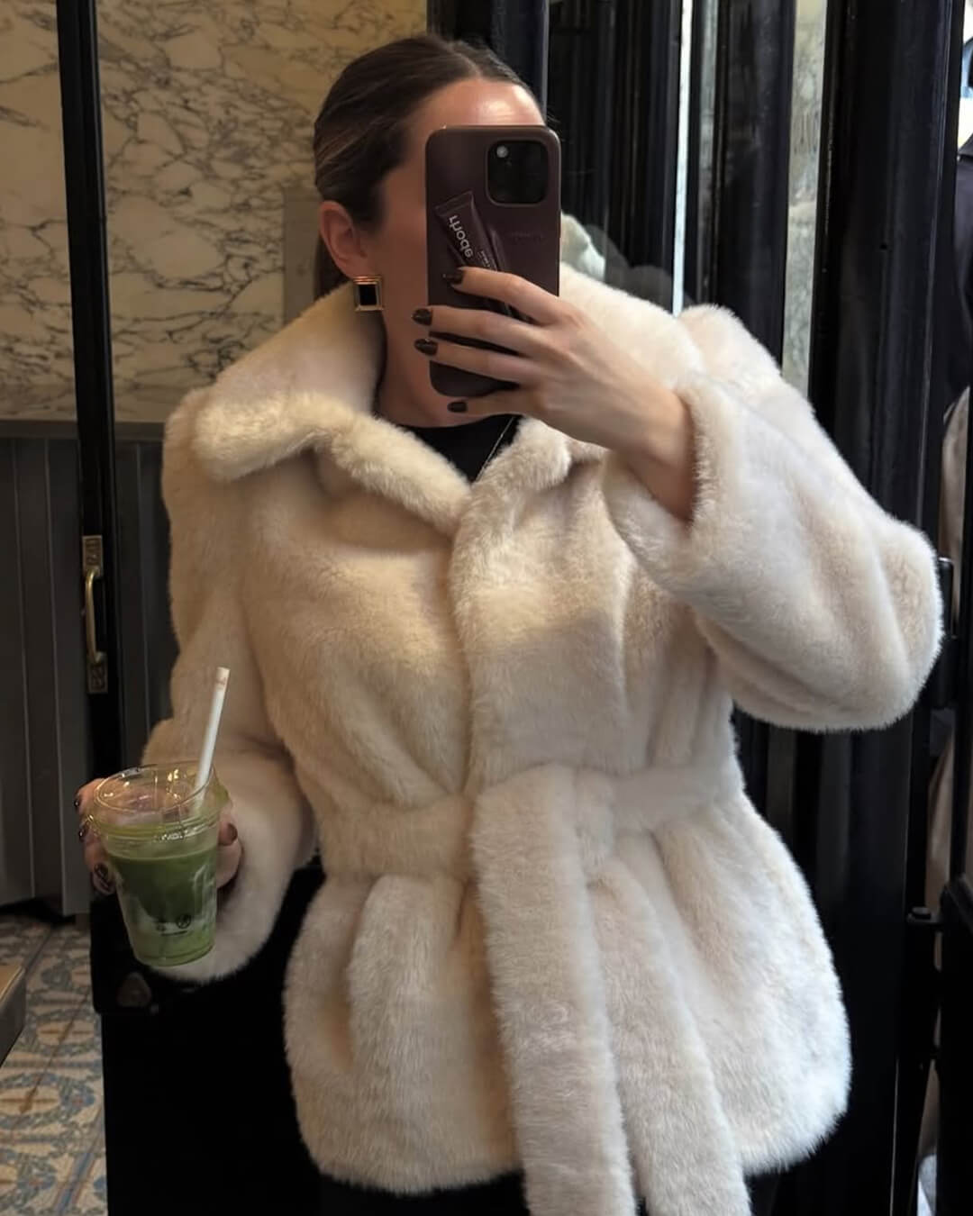 ZEYA - Ariana Faux Fur Coat with Belt