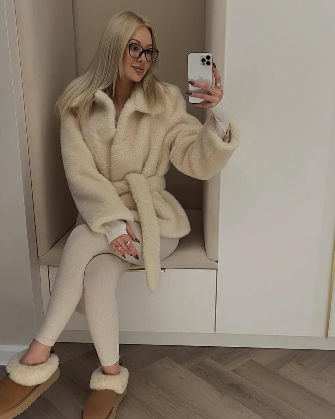 ZEYA - Ariana Faux Fur Coat with Belt