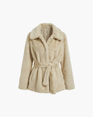 Cappotto Ariana in ecopelliccia con cintura