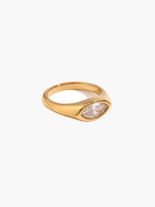 ZEYA - Aurora Ring - Colorful Horse Eye Zircon Ring in Durable Hypoallergenic Steel