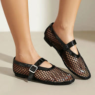 Adarsha ballerine in mesh con fibbia