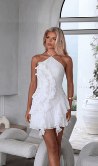 Vestito corto Bernadette con balze