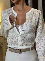 Beverly Cardigan Corto con Dettagli Hollow
