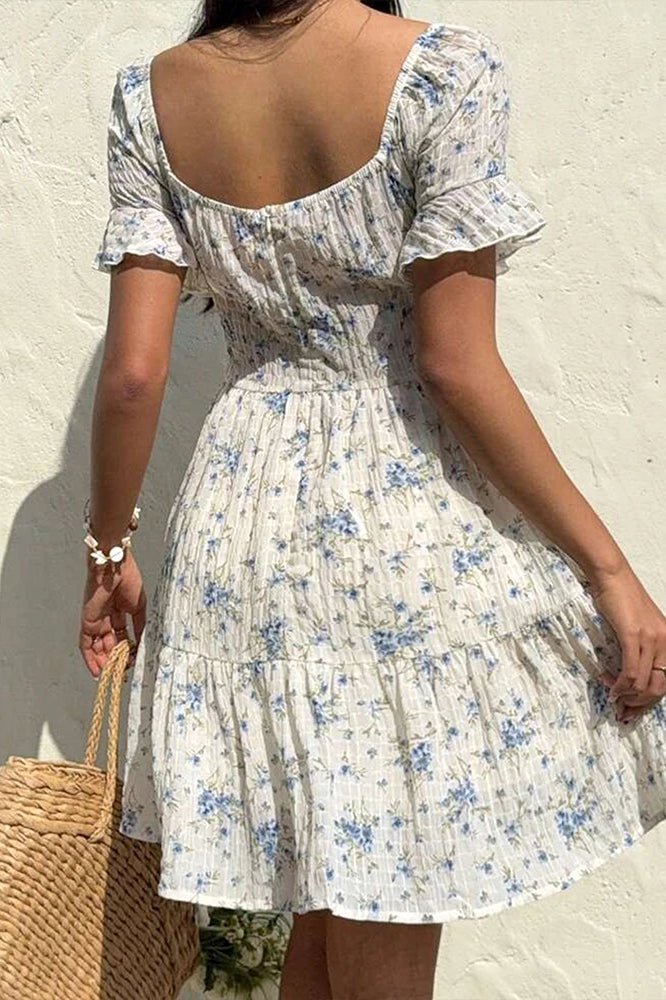ZEYA - Bianca Floral Lace - Up Mini Dress