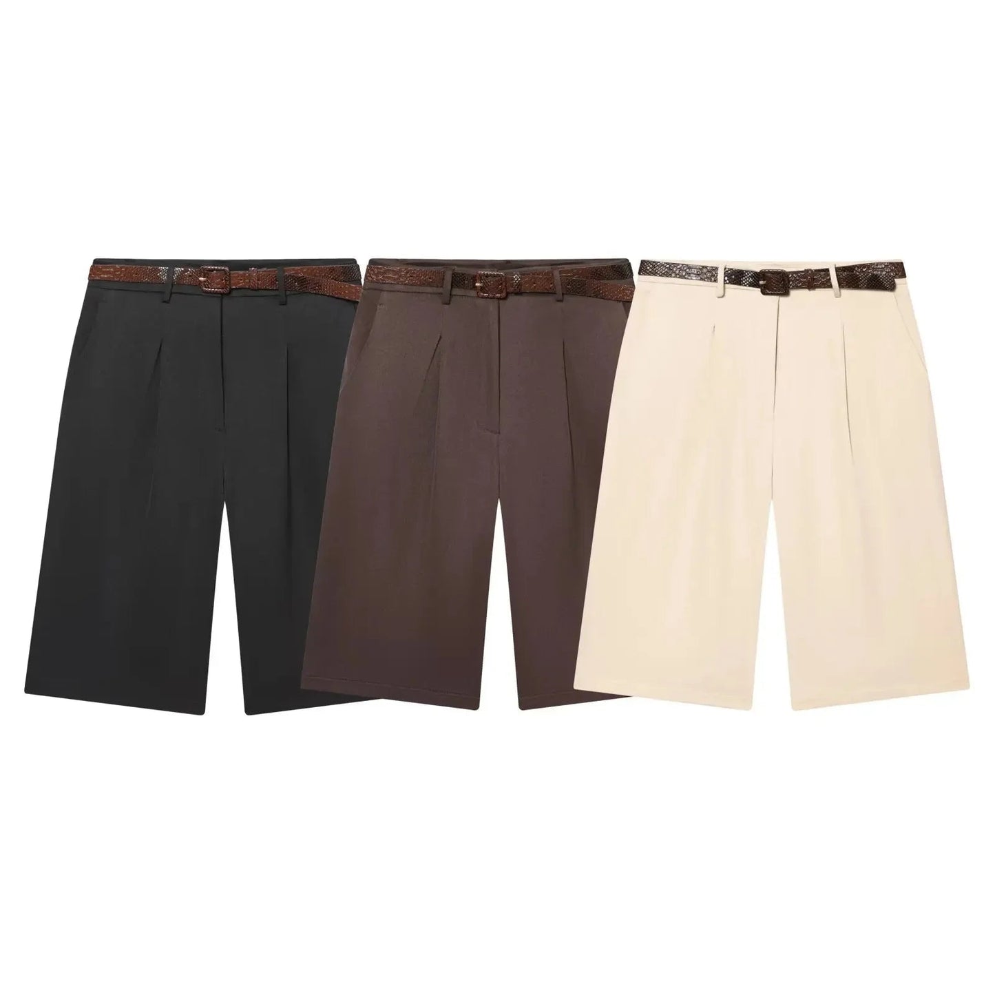 ZEYA - Bianca High Waist Bermuda Shorts with Belt