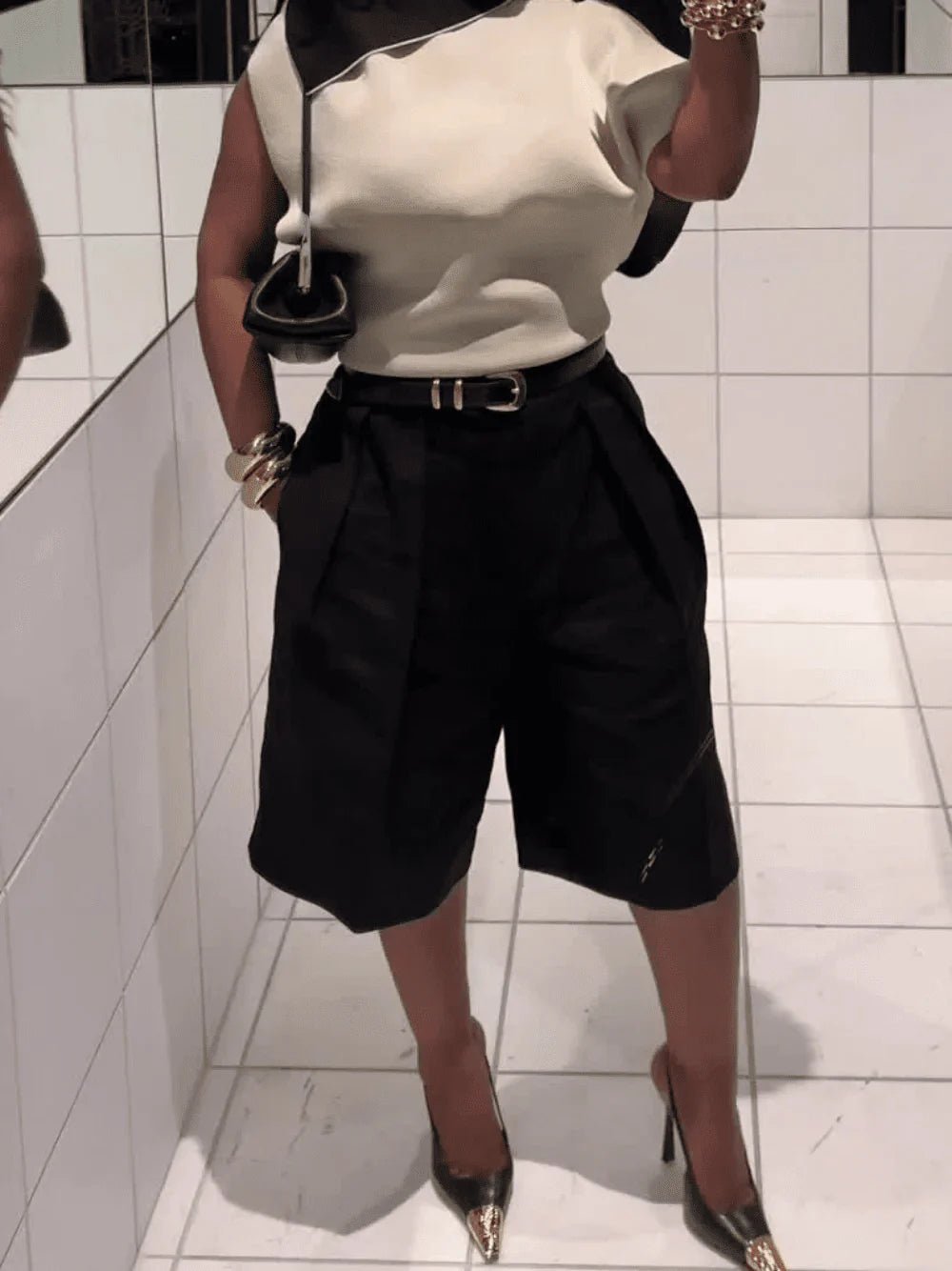 ZEYA - Bianca High Waist Bermuda Shorts with Belt