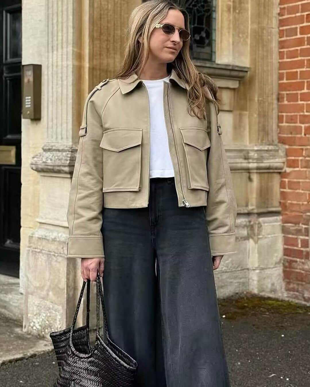 Bianca Giacca Corta con Tasche