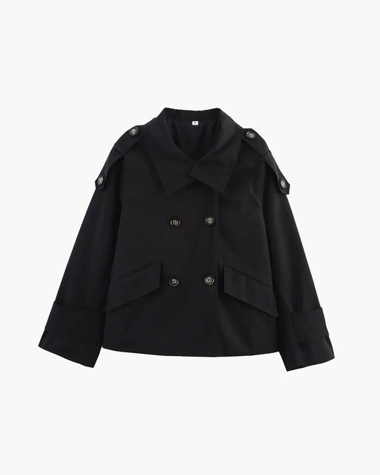 ZEYA - Brynn Stand Collar Cropped Trench Coat