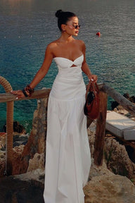 Abito maxi Camia con cut-out senza spalline