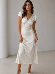 Camila Abito Midi in Raso Stampato