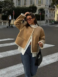 Cappotto in finta pelliccia scamosciata Candace