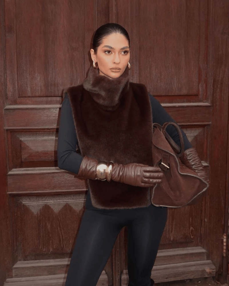 ZEYA - Carina Faux Fur Turtleneck Vest
