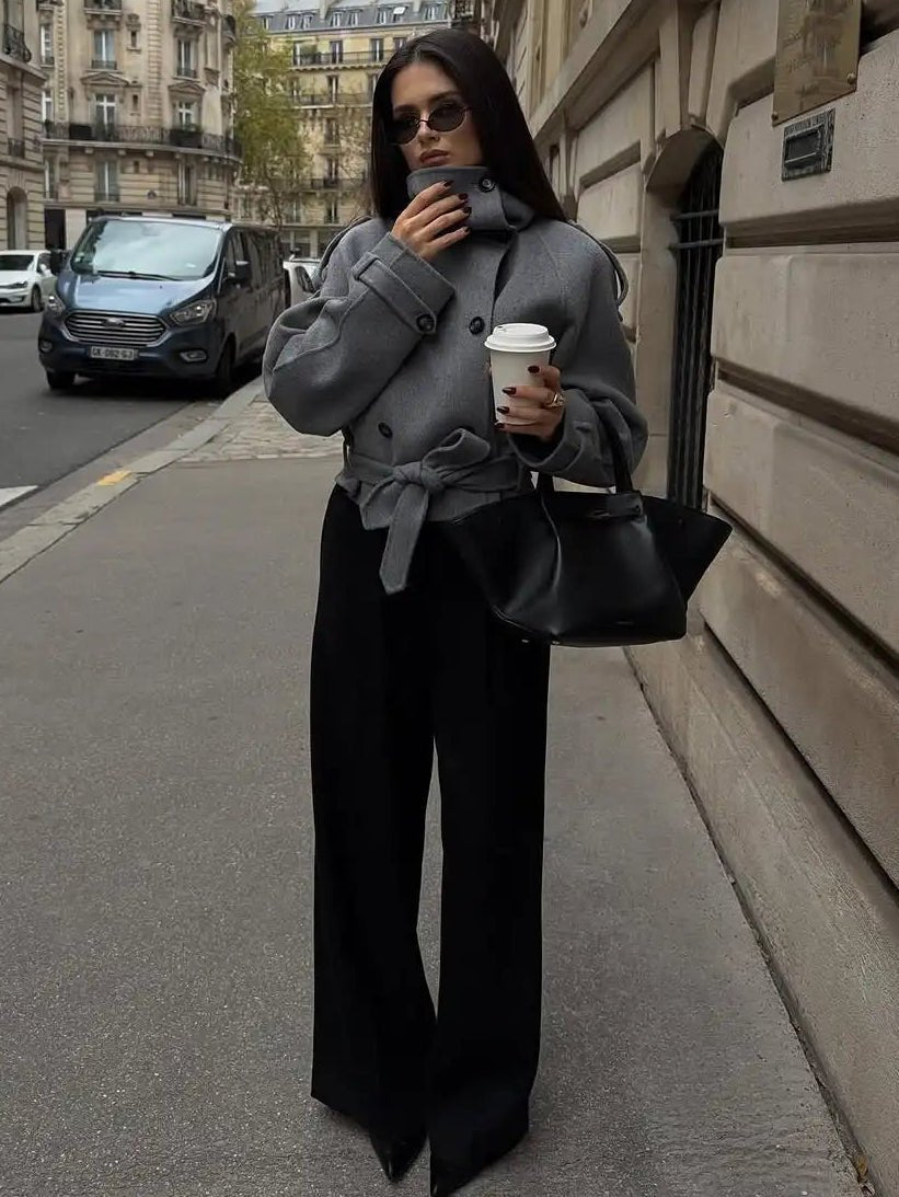 ZEYA - Carmen Double-Breasted Turtleneck Coat