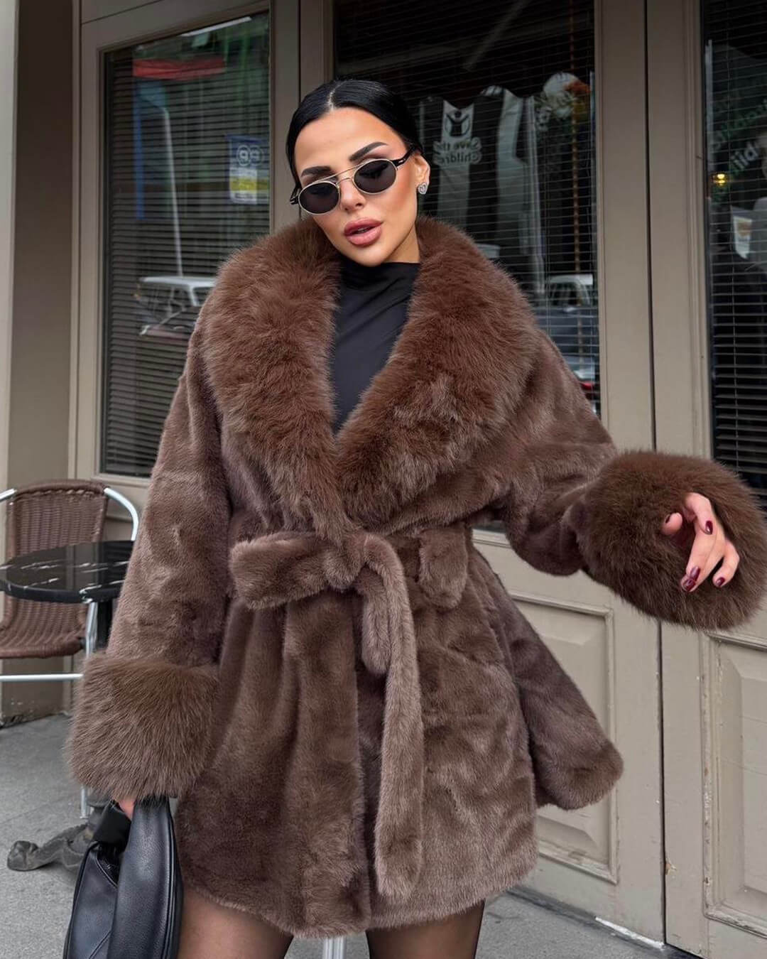 ZEYA - Carmina Faux Fur Trim Coat