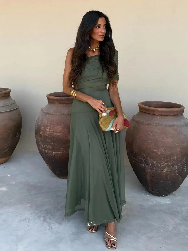 ZEYA - Cecile Off-Shoulder Ruched Maxi Dress