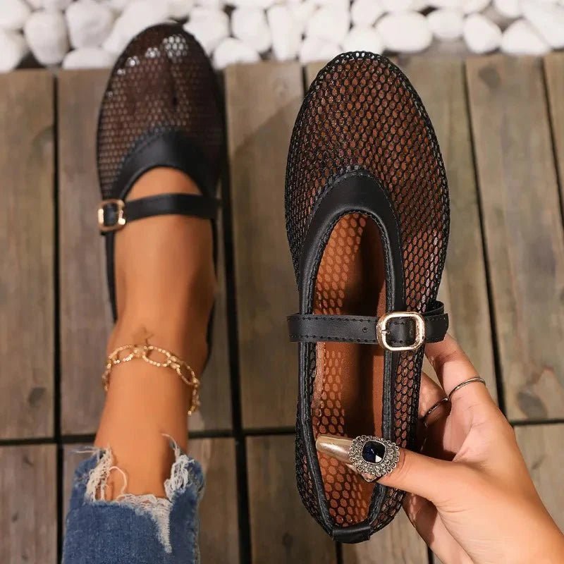 ZEYA - Celeste Mesh Mary Jane Ballet Flats